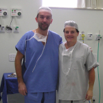 After surgery with Prof. Dr. Fausto Viterbo at Botucatu Clinic Sao Paulo, during the postgraduate course in Brazil.